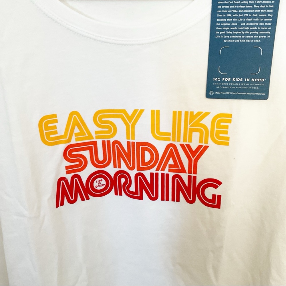Life Is Good Cotton T Shirt XXXL Easy Like Sunday Morning Babydoll Crusher Lite - Picture 3 of 7